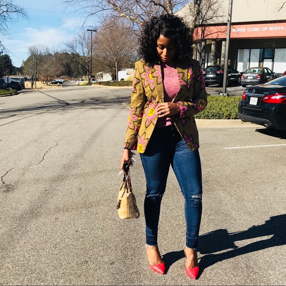 African Print Plus Size Women’s Jacket. - Picture 3 of 8